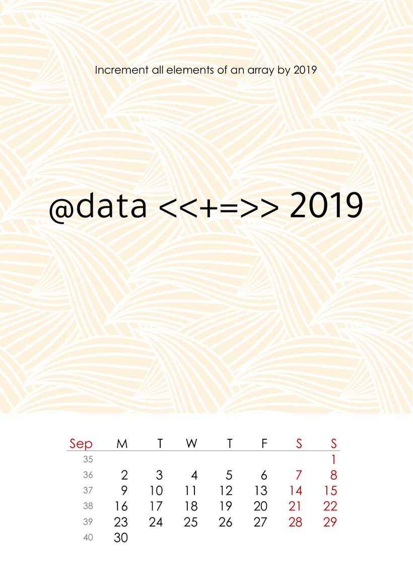 Perl 6 Calendar 2019 — September